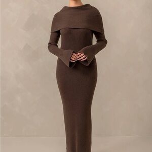 Elegant Brown Maxi Dress